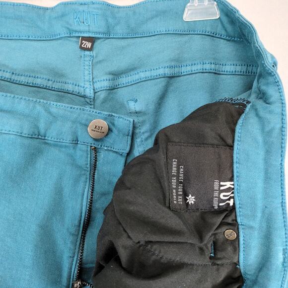 Kut from the Kloth Teal High Rise Ankle Skinny Pants Women's 22W Stretch 42x26" - Picture 4 of 10
